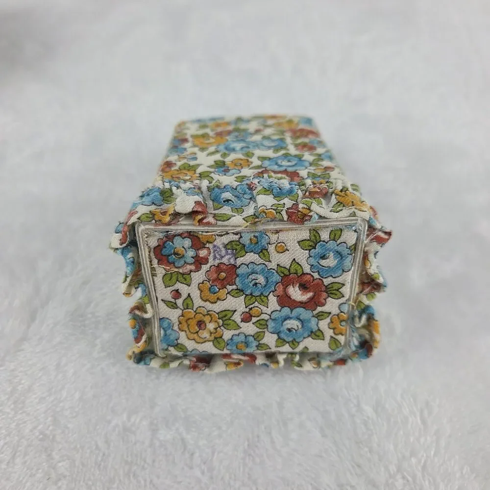 Vintage Dollhouse Living Room Furniture Sofa Chair Ottoman Floral Upholstery